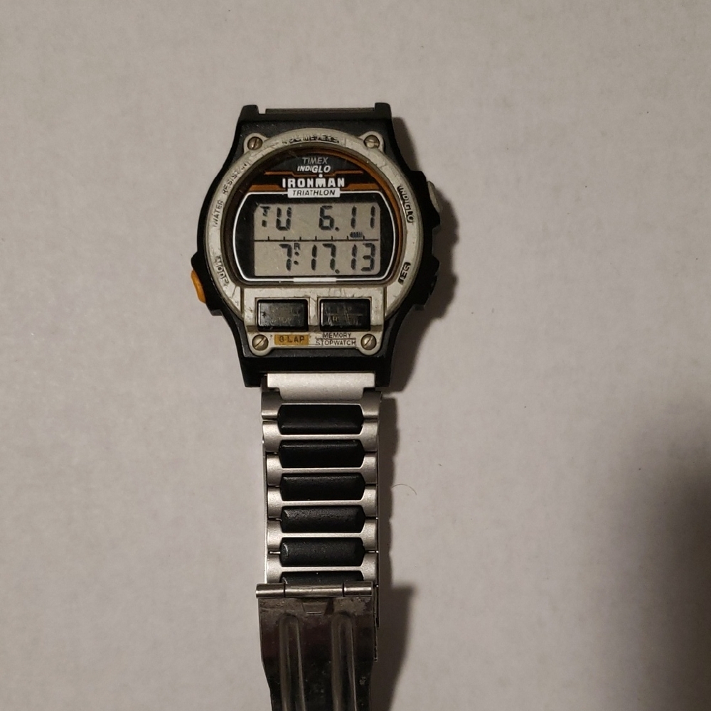 Timex Black and Silver Smartwatch with Digital Display